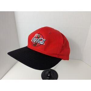 Vintage Riverside Coca-Cola Logo Cap Red Black OS